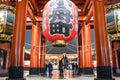 Pretty Girl is standing under Red Lantern of Sensoji TempleÃ¢â¬â¢s